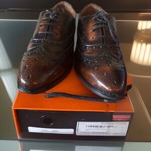 Mona Flying handmade Oxfords Brown w/ gold hues size 41 (9 -9.5 ) NEW! $73
